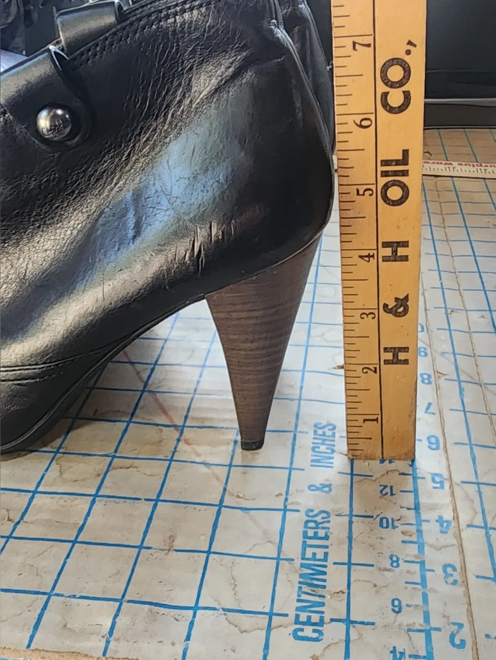 Coach Aliza black leather high heel ankle booties, Size 10 Pull On New W/out Box - Picture 6 of 9